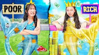 Rich Mermaid vs Poor Mermaid - Funny Stories About Baby Doll Family