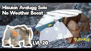 Hisuian Avalugg Solo by Lvl 20 Terrakion(No Weather Boost), in Pokémon Go