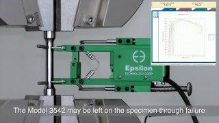 Metals tension test with axial extensometer (Epsilon Technology - Model 3542)