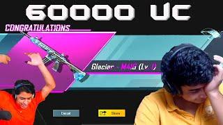 60000 UC LUCKIEST M4 GLACIER CRATE OPENING EVER IN BGMI | REACTION BY MAYANKYT