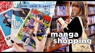 ASMR  Manga Shopping & Haul at Christmas Time!  Close Whispers & Relaxing Holiday Music