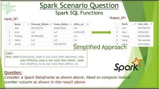 Spark Scenario Based Question | Spark SQL Functions - Coalesce | Simplified method  | LearntoSpark