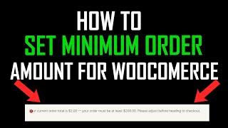 How to Set a minimum order amount for woocommerce