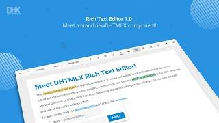 Meet dhtmlxRichText 1.0 - JavaScript Rich Text Editor