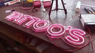 How to make a tattoo neon light in clear acrylic?