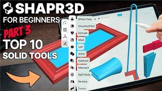 Shapr3D For BEGINNERS Part 3 - Modeling with SOLID TOOLS!