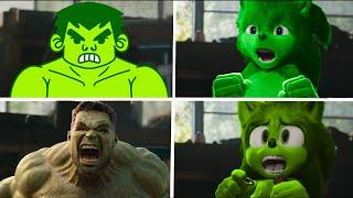 Sonic The Hedgehog Movie - Hulk Superheroes Uh Meow All Designs Compilation