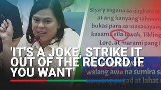 Shown her book's 'errors,' Sara Duterte answers with a joke | ABS-CBN News