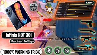 Free Fire Headshot Setting 2024 | Infinix HOT 30i Headshot Setting [ Secret Sensi + Dpi + Setting ]