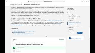Learn About the Salesforce Admin Role Trailhead Quiz