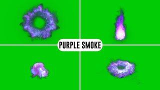 Purple smoke green screen || smoke blast green screen effects