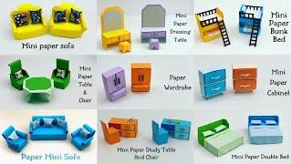 9 EASY MINI PAPER FURNITURE CRAFT IDEAS | Paper Craft/ Doll House Craft Ideas/ school hacks/ Origami