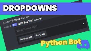 How to create dropdown menus for a discord bot in python (discordpy)