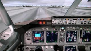 Flight Simulator X 2014 FSX HD - Manual Landing Boeing 737-800 in snowy whether (cockpit view)