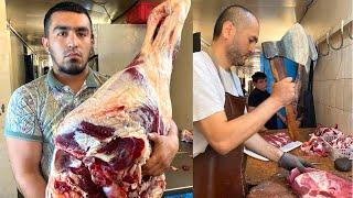 Удивительные рабочие навыки резки мяса Узбекистан | Meat Cutting Skills