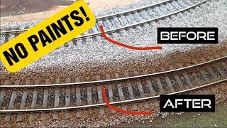 Weathering model railway track ballast NO PAINTS, NO AIRBRUSH!