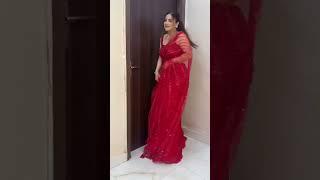 Designer red saree | Party wear saree | Farewell saree | Wedding special stylish saree | Saree |