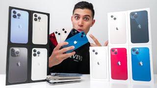 iPhone 13 + 13 Pro Color Comparison! UNBOXING EVERY COLOR!