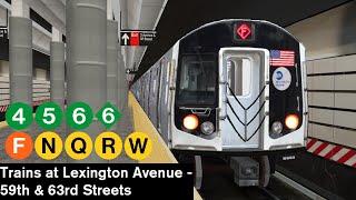 OpenBVE Virtual Railfanning: 4, 5, 6, F, N, Q, R and W Trains at Lexington Avenue 59th & 63rd Sts