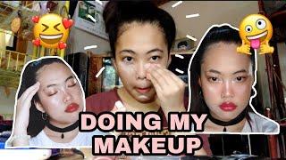 COPYING MY MAKEUP ON TIKTOK  (USING MY MOMS OLD MAKEUP) || Angel Marie Adap