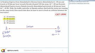 Time, Speed & Distance : Past CAT Question 1 (CAT 1999)