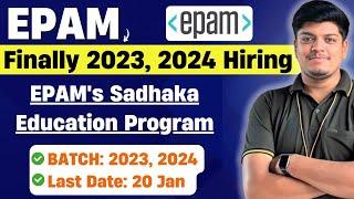 Finally EPAM 2024, 2023 Hiring Registration Open | EPAM's Off-Campus Sadhaka Education Program