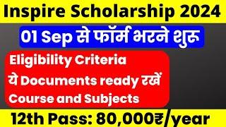 inspire scholarship form kaise bhare 2024|inspire scholarship 2024 new update