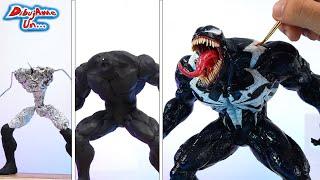 How to make VENOM clay sculpture from Marvel´s Spiderman 2 | Sculpting Venom tutorial || DibujAme Un