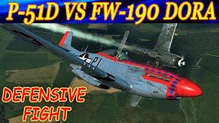 P-51D-15 Mustang vs FW-190 D-9. Defensive fight. Combat box server.