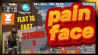 THIS ONE REALLY HURT. FLAT IS FAST STAGE 3 ZWIFT RACE