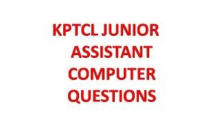 kptcl junior assistant most important computer questions