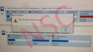 Macrium Reflect "Not all copied, insufficient place" error Absolute Solution