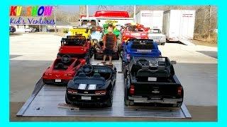 HUGE POWER WHEELS COLLECTIONS PART 2! Kid Loading All Of His Power Wheels Ride On Cars For Kids
