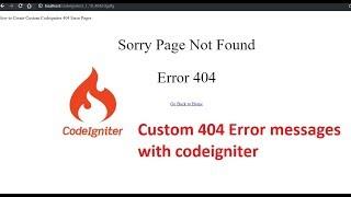 Custom 404 Error messages with codeigniter