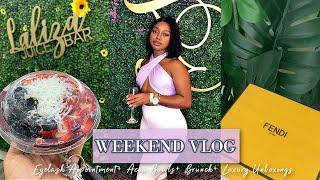 WEEKEND VLOG: MY WHAT POPPED OUT?! WE BRUNCHIN! LUXURY UNBOXING+ GHETTO MOJITOS+ LASH APPOINTMENT