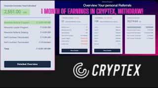 I cashed out over $2k in #Cryptex in 30 days!