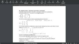 Es  algebra lineare  - Autovalori, autovettori e autospazi