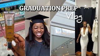 GRADUATION PREP Vlog | Gown unboxing, Dress shopping, Wig Install, DIY lash clusters, ...