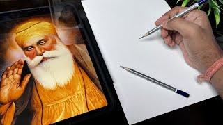 How to Draw Guru Nanak Dev Ji,  Loomis Method , Step By Step