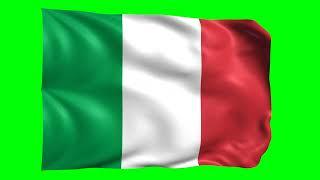 Green screen Footage | Italy Waving Flag Green Screen Animation | Royalty-Free