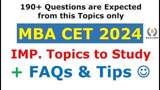 Most Important Topics To Study For MBA CET 2024 | MAH CET 2024