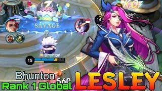 SAVAGE! Lesley Late Game Monster - Top 1 Global Lesley by Bhunton - Mobile Legends