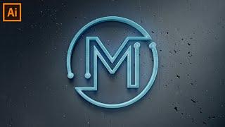 M logo design illustrator