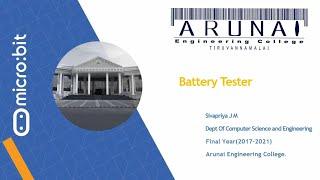 Microbit | Battery Tester | Dept of CSE | Arunai Engineering College | Tiruvannamalai