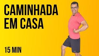 CAMINHADA EM CASA para EMAGRECER | 15 minutos | AO VIVO | Ginástica Iniciantes | Aurélio Alfieri