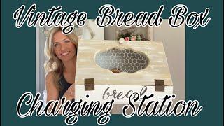 Trash to Treasure / DIY Farmhouse Decor / Bread box Charging Station / Thrift flip / Spring Decor