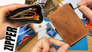 Saddle Leather Slim Zipper Wallet: Your Everyday Carry Upgrade!