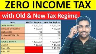 ZERO Income Tax with Tax Rebate Section 87A | Income Tax Calculation [Hindi]