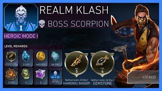 INJUSTICE 2 MOBILE - HEROIC 1 - NEW REALM KLASH - BOSS SCORPION Solo Raid