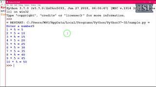 GE8161 Problem Solving and python Programming Laboratory 09   print the table of a number